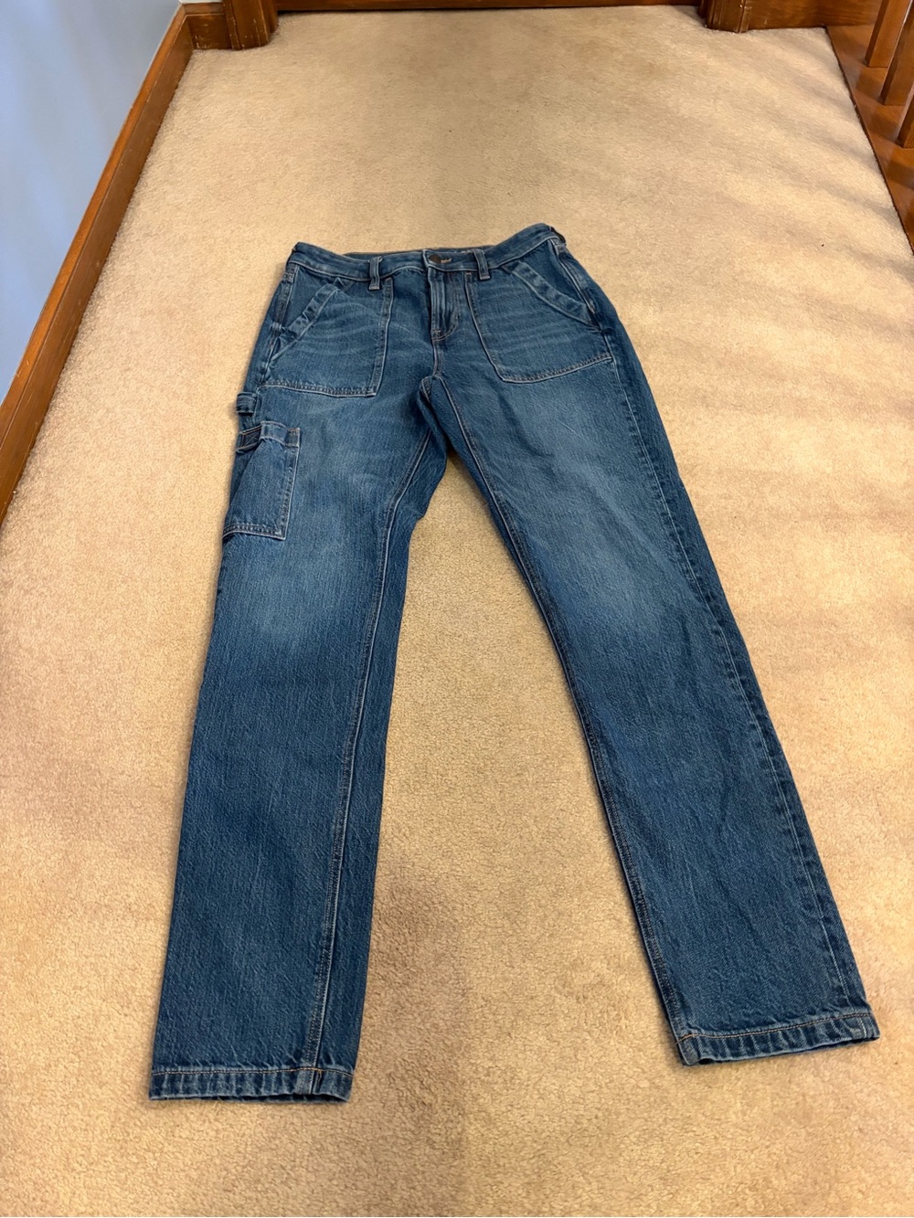 American Eagle Outfitters Women's Dark Blue Straight Jeans